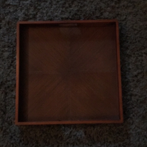 Oversized Crate & Barrel carved square tray - Picture 3 of 9